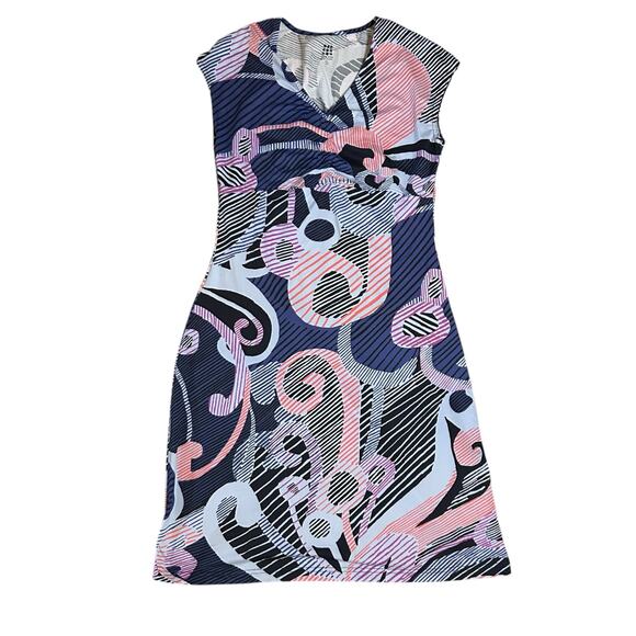 Title Nine Diamalete Womens Athletic Dress Small Geometric V-Neck Athleisure - Picture 1 of 5